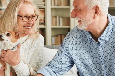 Retired couple at home