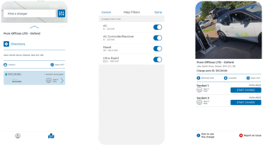 Mockup of Swarco charge points